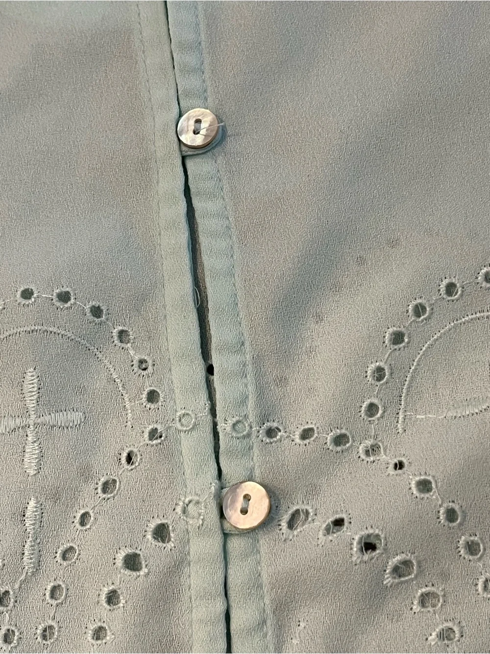 Twik Mint Green Eyelet Scalloped Crop Tank Top - Picture 7 of 8